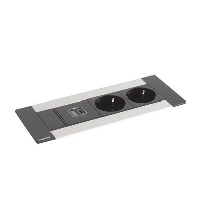 Caja empotrar 6 módulos LEGRAND INCARA Multilink 2x 2P+T y USB C 654793 Metálico/Negro