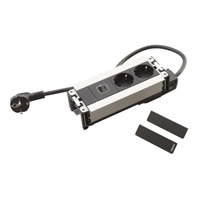 Caja empotrar 6 módulos LEGRAND INCARA Multilink 2x 2P+T y USB A+C 654790 Metálico/Negro