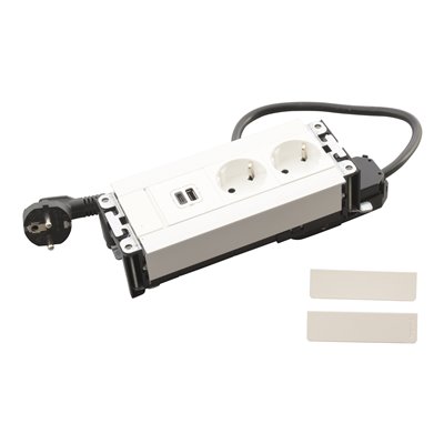 Caja empotrar 6 módulos LEGRAND INCARA Multilink 2x 2P+T y USB A+C 654780 Blanco