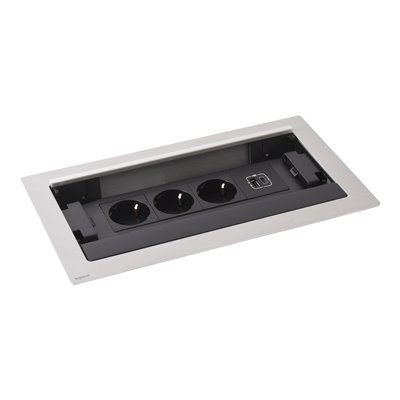 Caja 8 módulos LEGRAND INCARA Flip-up 3x 2P+T y USB A+C 654854 Metal