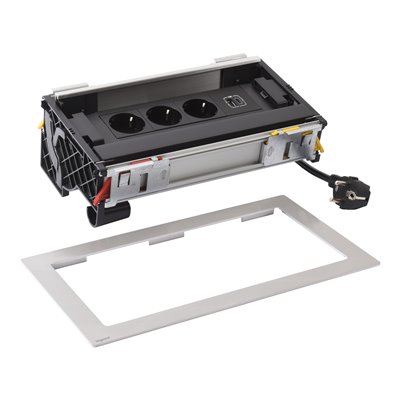 Caja 8 módulos LEGRAND INCARA Flip-up 3x 2P+T y USB A+C 654854 Metal