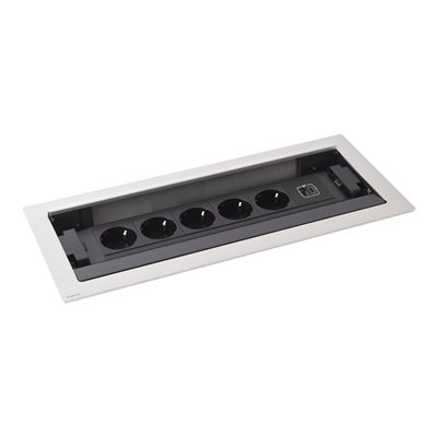 Caja 12 módulos LEGRAND INCARA Flip-up 5x 2P+T y USB A+C 654856 Metal