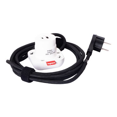 Cargador USB A+C LEGRAND INCARA Electr´On 15W 2.5m cable 654918 Blanco