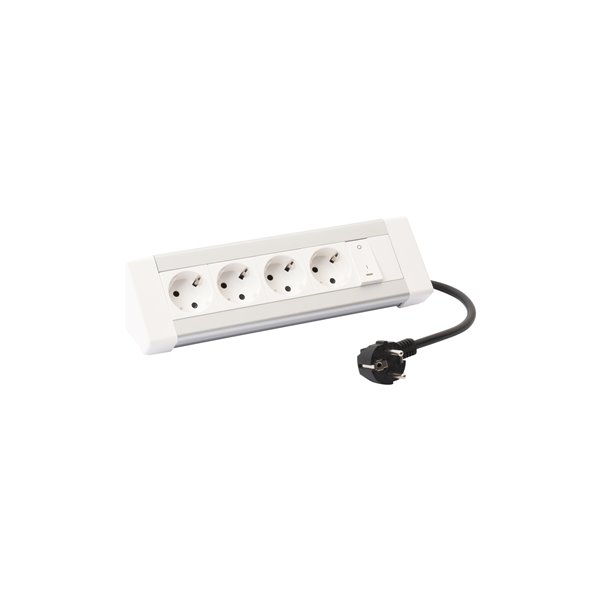 Módulo 4x 2P+T e interruptor LEGRAND INCARA On Desk preequipado 653565 Aluminio