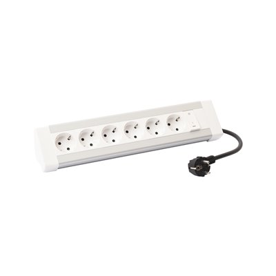 Módulo 6x 2P+T e interruptor LEGRAND INCARA On Desk preequipado 653566 Aluminio