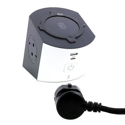 Base multiple de carga 2 tomas 2P+TT 16A +USB tipo A y C Legrand 694506 Blanco/Gris Oscuro