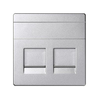Adaptador 2 conectores RJ45 Simon 82 Detail y Simon 82 Concept 82006-93 Aluminio Frio
