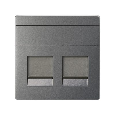 Adaptador 2 conectores RJ45 Simon 82 Concept 8200006-096 Titanio