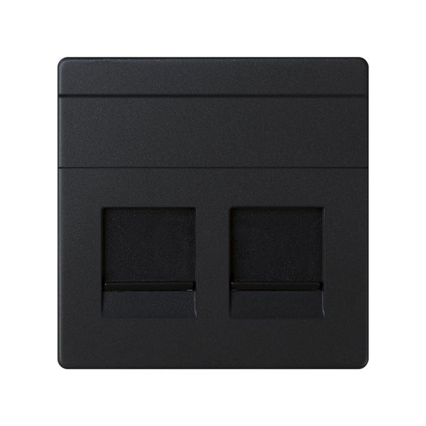 Adaptador 2 conectores RJ45 Simon 82 Concept 8200006-098 Negro Mate