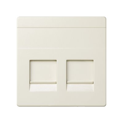 Placa doble conector RJ45 voz y datos con guardapolvos 82006-31 Simon 82 Marfil