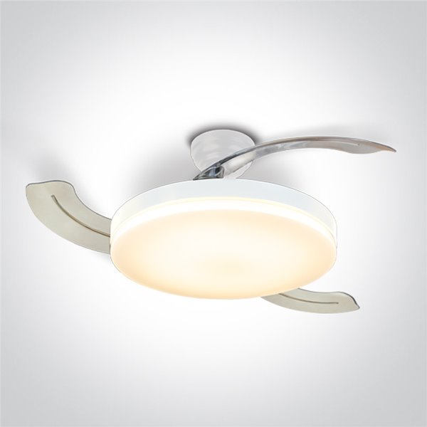 Ventilador Led techo ONE LIGHT 6300/W/V Blanco 25w aspas ocultas