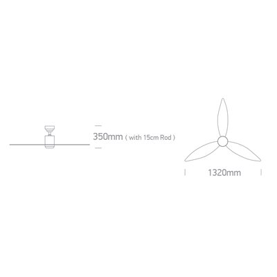 Ventilador Led techo ONE LIGHT 6306/W/V Blanco 40w 3-4-5,5K