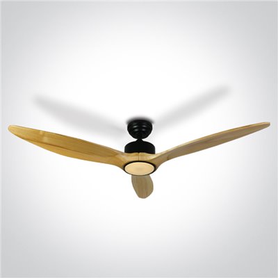Ventilador Led techo ONE LIGHT 6312L/B/V Negro y madera clara 25w