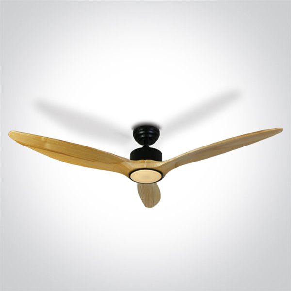 Ventilador Led techo ONE LIGHT 6312L/B/V Negro y madera clara 25w