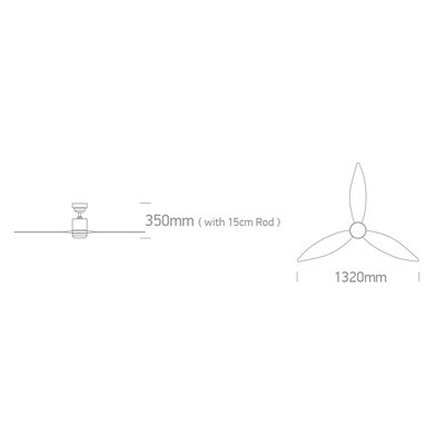 Ventilador Led techo ONE LIGHT 6312L/B/V Negro y madera clara 25w