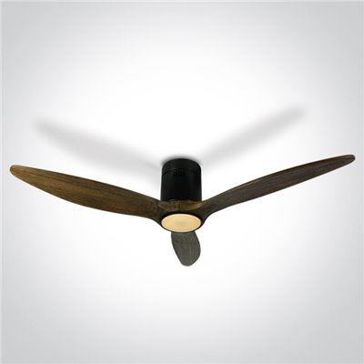 Ventilador Led techo ONE LIGHT 6312DC/B/V Negro y madera oscura 25w