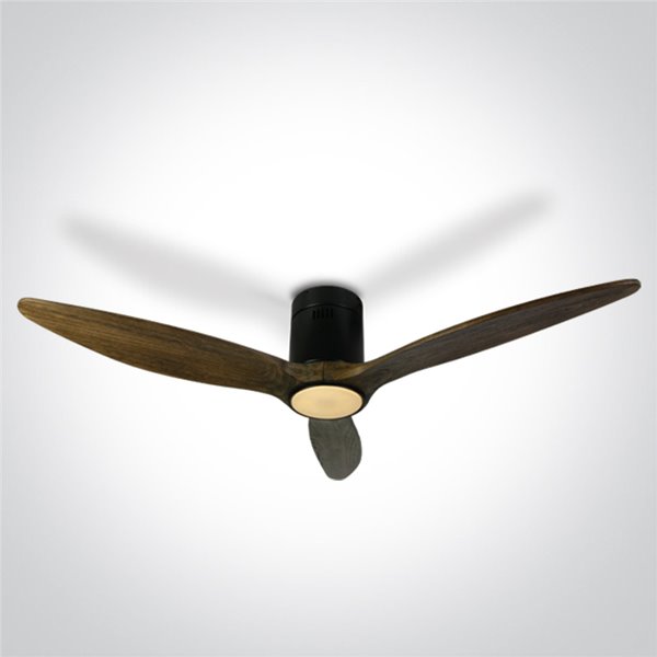 Ventilador Led techo ONE LIGHT 6312DC/B/V Negro y madera oscura 25w