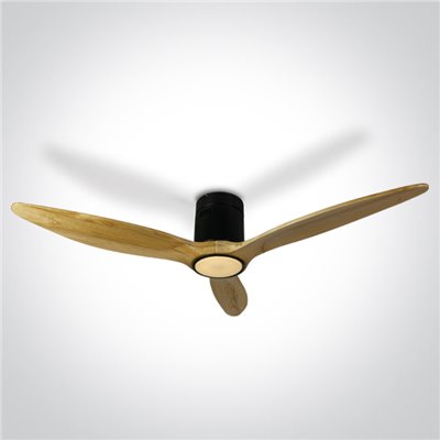 Ventilador Led techo ONE LIGHT 6312LC/B/V Negro y madera clara 25w
