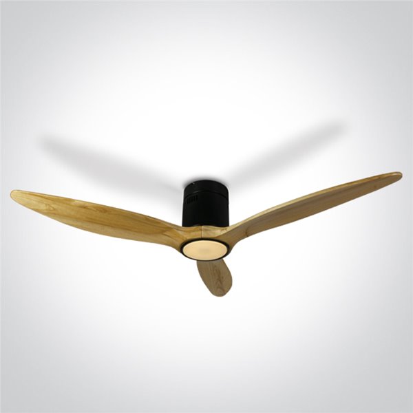 Ventilador Led techo ONE LIGHT 6312LC/B/V Negro y madera clara 25w
