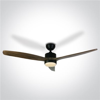 Ventilador Led techo ONE LIGHT 6308D/B/V Negro y madera oscura 35w 