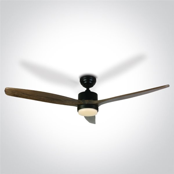 Ventilador Led techo ONE LIGHT 6308D/B/V Negro y madera oscura 35w 