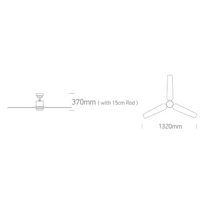 Ventilador Led techo ONE LIGHT 6308D/B/V Negro y madera oscura 35w 