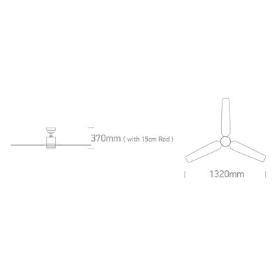 Ventilador Led techo ONE LIGHT 6308L/B/V Negro y madera clara 35w