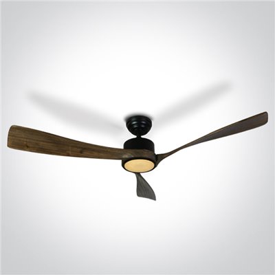Ventilador Led techo ONE LIGHT 6314D/B/V Negro y madera oscura 40w
