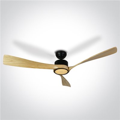 Ventilador Led techo ONE LIGHT 6314L/B/V Negro y madera clara 40w