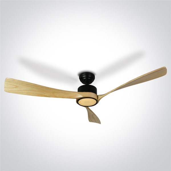 Ventilador Led techo ONE LIGHT 6314L/B/V Negro y madera clara 40w