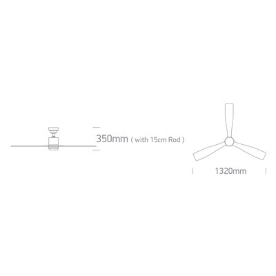 Ventilador Led techo ONE LIGHT 6314L/B/V Negro y madera clara 40w