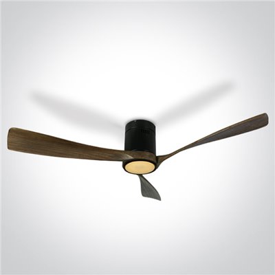Ventilador Led techo ONE LIGHT 6314DC/B/V Negro y madera oscura 40w