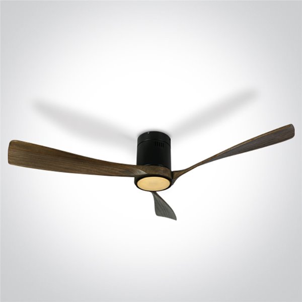 Ventilador Led techo ONE LIGHT 6314DC/B/V Negro y madera oscura 40w