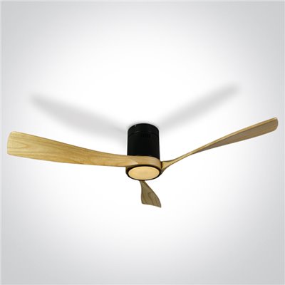Ventilador Led techo ONE LIGHT 6314LC/B/V Negro y madera clara 40w