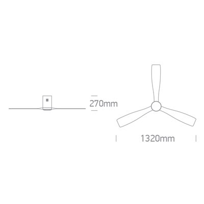 Ventilador Led techo ONE LIGHT 6314LC/B/V Negro y madera clara 40w