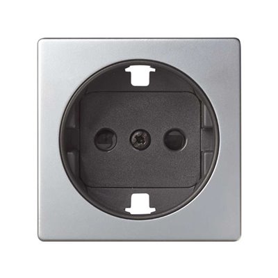 Tapa enchufe 2P+TT con seguridad 82041-33 Simon 82 Aluminio