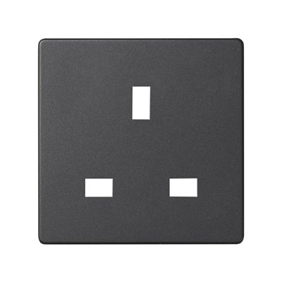 Tapa enchufe britanica con seguridad 82045-38 Simon 82 Grafito