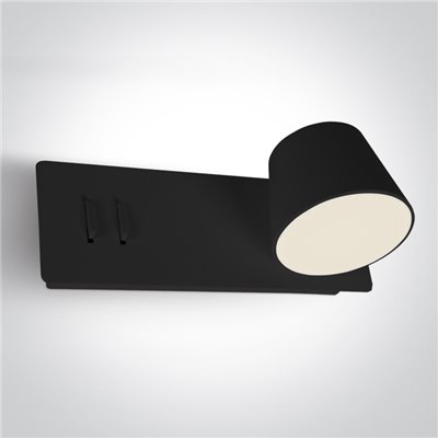 Aplique de lectura Led ONE LIGHT 65147A/B/W Negro 6W+4W 3000K IP20