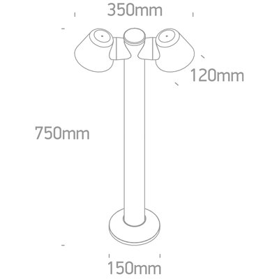 Baliza poste jardin ONE LIGHT 67534C/AN Antracita 2x6w IP65 MR16-GU10