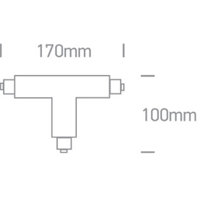 Conector T Negro 16A izquierdo accesorio para perfil ONE LIGHT 41016A/B/L