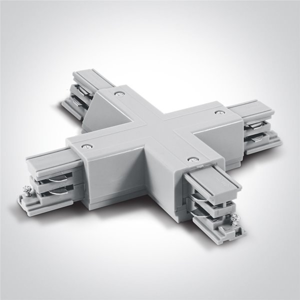 Conector X Blanco 16A accesorio para perfil ONE LIGHT 41018A/W