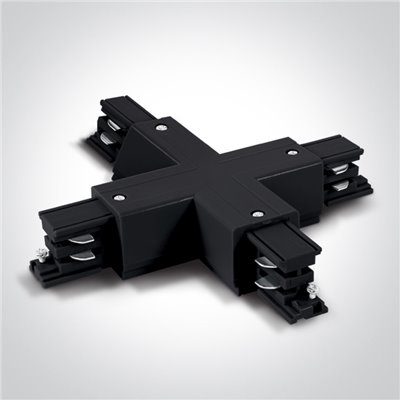 Conector X Negro 16A accesorio para perfil ONE LIGHT 41018A/B