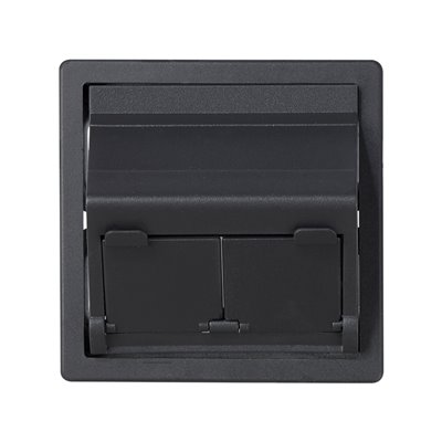 Placa doble universal voz y datos con guardapolvo 82579-38 Simon 82 Grafito