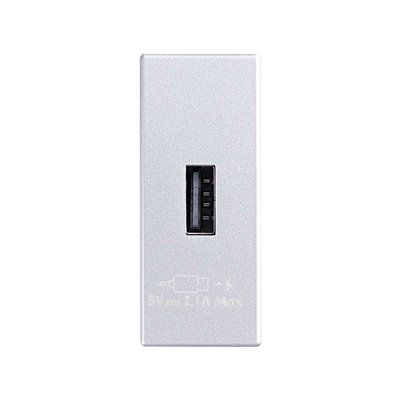 Cargador USB de 1 modulo 2.1A 5V 8201097-063 Simon 82 Aluminio