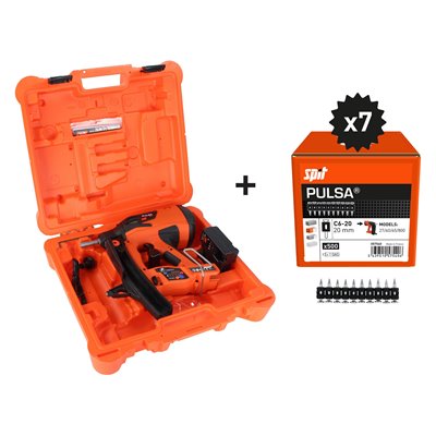 Pack Clavadora P27P + 3500 clavos C6-20 conjunto plaquista SPIT 019492
