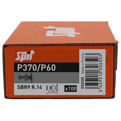 Caja 100 Clavos SBR9 R14 para planchas revestimiento metálico SPIT 032650