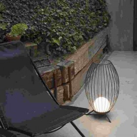 Lampara portatil Jardin Faro Barcelona CAGE 75608 Gris oscuro