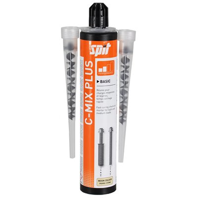 Cartucho poliéster C-MIX PLUS piedra 300ml + 2 mezcladores, secado rápido SPIT 055865