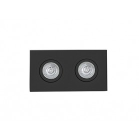 Empotrable doble cuadrado orientable de techo Faro Barcelona RADÓN-2  43407 Negro