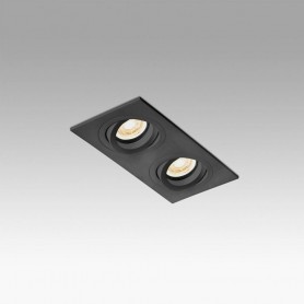 Empotrable doble cuadrado orientable de techo Faro Barcelona RADÓN-2  43407 Negro